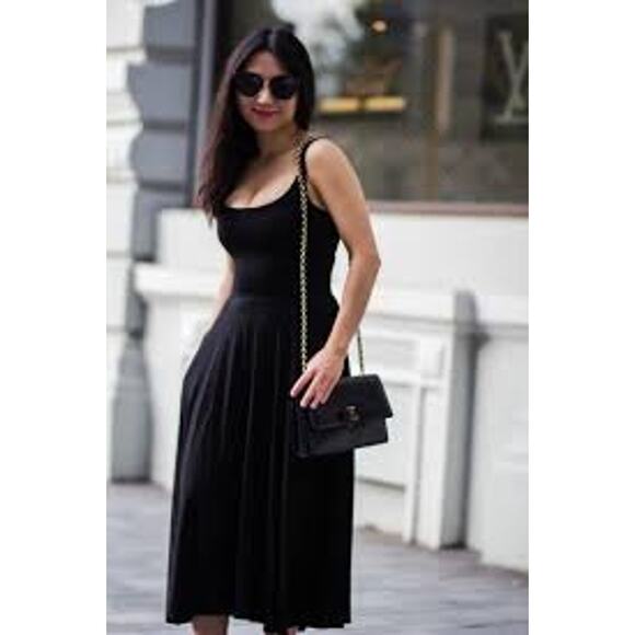 Reformation Dresses & Skirts - REFORMATION Fit and Flare Midi Tank Dress Black ORGANIC COTTON Size Medium M